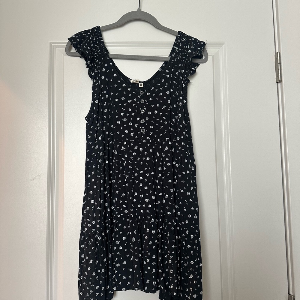 Black Floral Sleeveless Dress